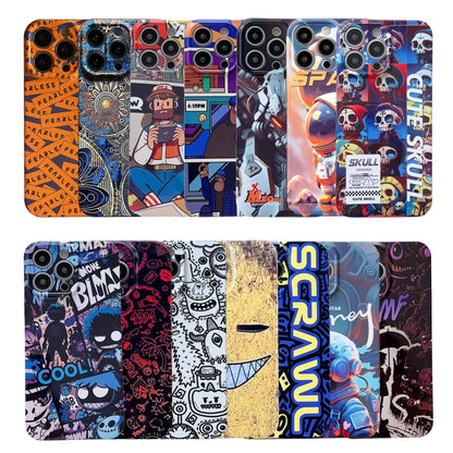 For iPhone 12 Pro Painted Pattern Precise Hole PC Phone Case(Orange Astronaut) - iPhone 12 / 12 Pro Cases by buy2fix | Online Shopping UK | buy2fix