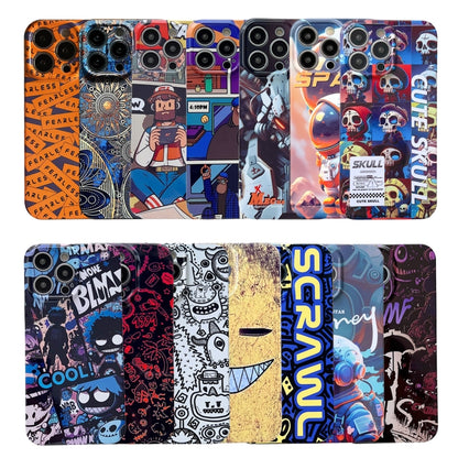 For iPhone XS Max Painted Pattern Precise Hole PC Phone Case(Grey Robot) - More iPhone Cases by buy2fix | Online Shopping UK | buy2fix