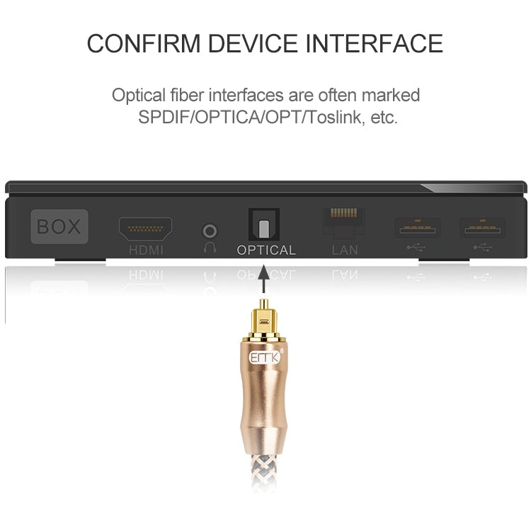 8m EMK OD6.0mm Gold-plated TV Digital Audio Optical Fiber Connecting Cable - Audio Optical Cables by EMK | Online Shopping UK | buy2fix