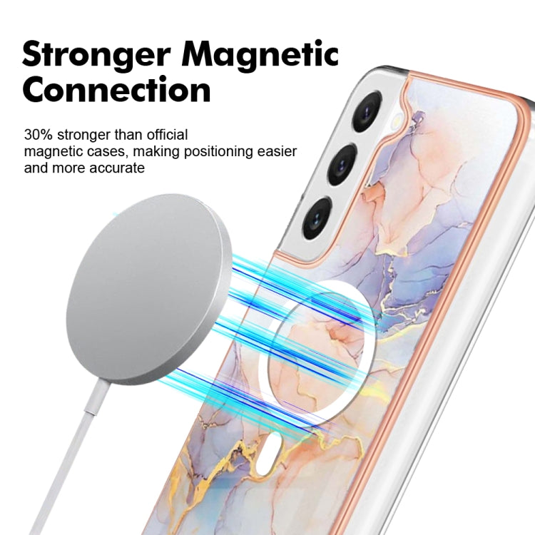 For Samsung Galaxy S23+ 5G Marble Pattern Dual-side IMD Magsafe TPU Phone Case(White Marble) - Galaxy S23+ 5G Cases by buy2fix | Online Shopping UK | buy2fix