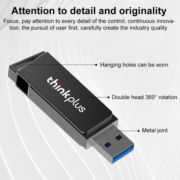 Lenovo Thinkplus USB 3.0 Rotating Flash Drive, Memory:32GB(Black) - USB Flash Drives by Lenovo | Online Shopping UK | buy2fix