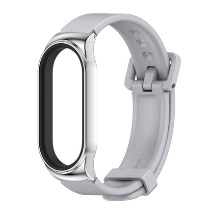 For Xiaomi Mi Band 8 Mijobs CS Case Silicone Watch Band(Grey Silver) - Watch Bands by MIJOBS | Online Shopping UK | buy2fix