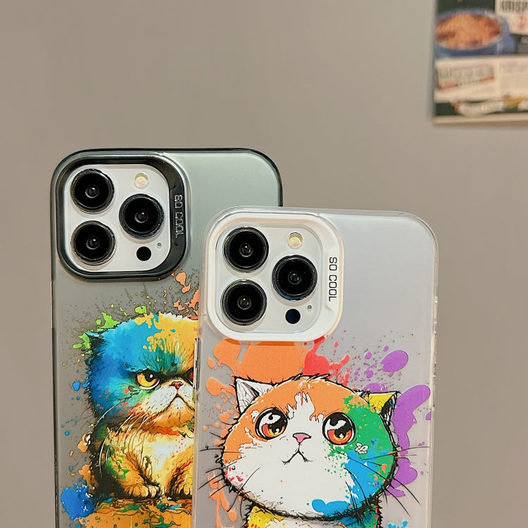 For iPhone 15 Pro Max Cute Animal Pattern Series PC + TPU Phone Case(Robots) - iPhone 15 Pro Max Cases by buy2fix | Online Shopping UK | buy2fix