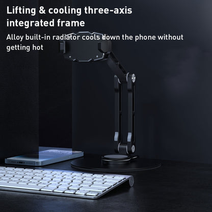 R-JUST HZ43 Cooling Rotating Live Phone Holder(Black) - Desktop Holder by R-JUST | Online Shopping UK | buy2fix