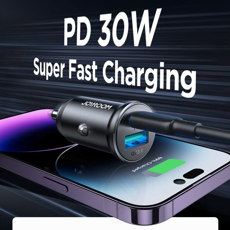 JOYROOM JR-CCN05 30W PD+QC3.0 Mini Metal Car Charger(Black) - Car Charger by JOYROOM | Online Shopping UK | buy2fix