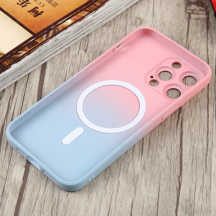 For iPhone 15 Plus Liquid TPU Silicone Gradient MagSafe Phone Case(Pink Blue) - iPhone 15 Plus Cases by buy2fix | Online Shopping UK | buy2fix