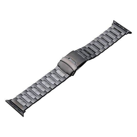 For Apple Watch SE 2022 44mm Safety Buckle Titanium Steel Watch Band(Grey) - Watch Bands by buy2fix | Online Shopping UK | buy2fix