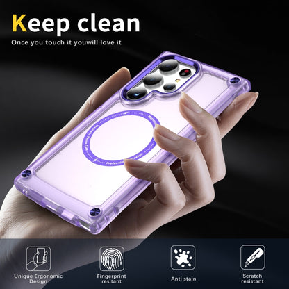 For Samsung Galaxy S24 Ultra 5G Skin Feel TPU + PC MagSafe Magnetic Phone Case(Transparent Purple) - Galaxy S24 Ultra 5G Cases by buy2fix | Online Shopping UK | buy2fix