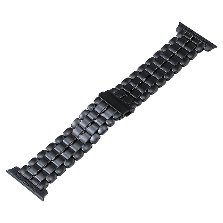 For Apple Watch SE 2022 44mm Five Beads Titanium Steel Watch Band(Black) - Watch Bands by buy2fix | Online Shopping UK | buy2fix