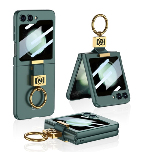 For Samsung Galaxy Z Flip5 GKK Ultra-thin Z Ring Holder PC Phone Case(Green) - Galaxy Z Flip5 Cases by GKK | Online Shopping UK | buy2fix