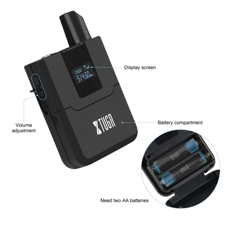 XTUGA A140-HB Wireless Microphone System 4 Channel Handheld Lavalier Headset Microphone(AU Plug) - Microphone by XTUGA | Online Shopping UK | buy2fix