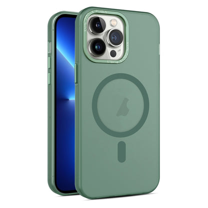 For iPhone 13 Pro Max MagSafe Frosted Translucent Mist Phone Case(Green) - iPhone 13 Pro Max Cases by buy2fix | Online Shopping UK | buy2fix