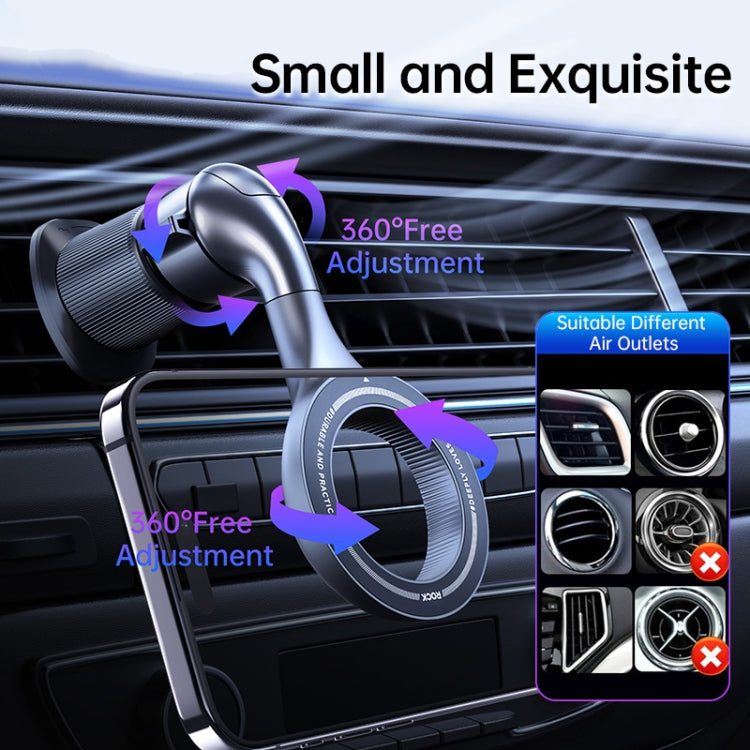 ROCK RPH1000 Car Air Vent Rotating Magnetic Ring Phone Mount(Black) - Car Holders by ROCK | Online Shopping UK | buy2fix