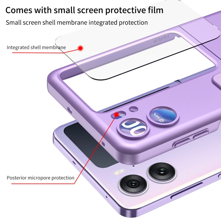For OPPO Find N2 Flip GKK Integrated Ultra-thin Full Coverage Phone Case with Ring Holder(Purple) - Find N2 Flip Cases by GKK | Online Shopping UK | buy2fix
