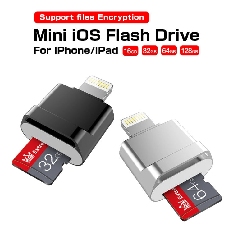MicroDrive 8pin To TF Card Adapter Mini iPhone & iPad TF Card Reader, Capacity:128GB(Black) -  by MICRODRIVE | Online Shopping UK | buy2fix