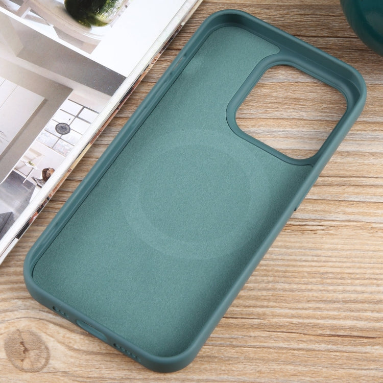 For iPhone 14 Pro MagSafe Liquid Silicone Phone Case(Deep Green) - iPhone 14 Pro Cases by buy2fix | Online Shopping UK | buy2fix