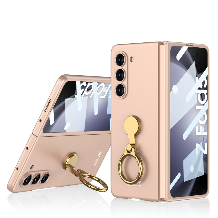 For Samsung Galaxy Z Fold5 GKK Ultra-thin Triaxial Ring Holder PC Phone Case(Misty Gold) - Galaxy Z Fold5 Cases by GKK | Online Shopping UK | buy2fix