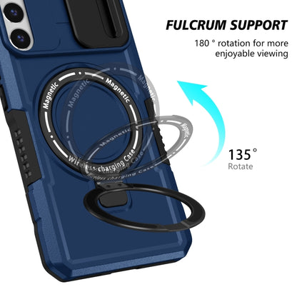 For Samsung Galaxy S22+ 5G Sliding Camshield Magsafe Holder TPU Hybrid PC Phone Case(Royal Blue) - Galaxy S22+ 5G Cases by buy2fix | Online Shopping UK | buy2fix