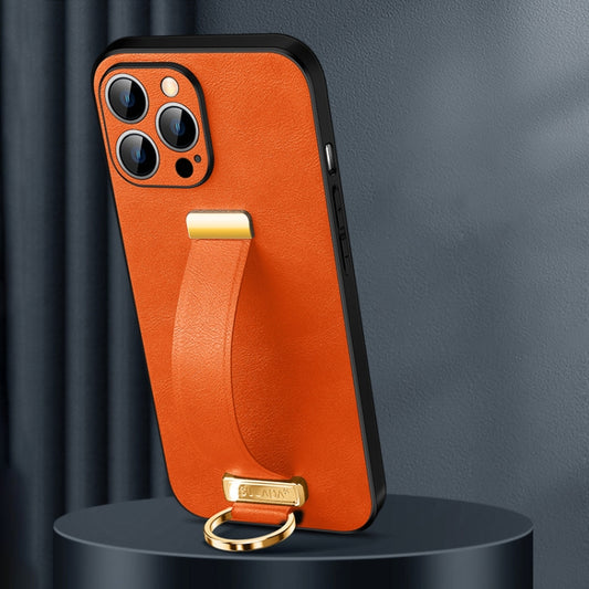 For iPhone 15 Pro SULADA Tide Cool Series PC + Leather Texture Skin Feel Phone Case(Orange) - iPhone 15 Pro Cases by SULADA | Online Shopping UK | buy2fix