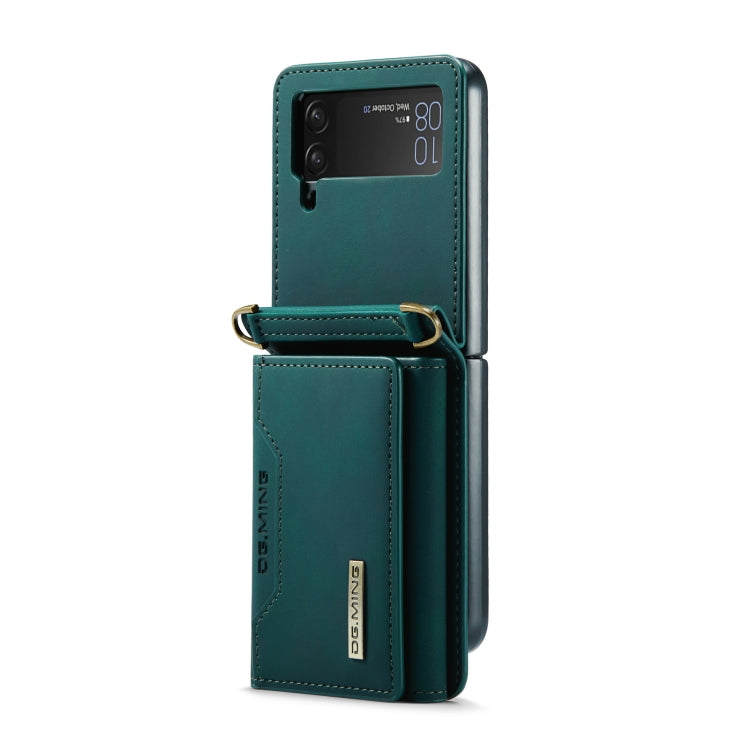 For Samsung Galaxy Z Flip4 5G DG.MING M2 Series Card Bag Magnetic Leather Phone Case(Green) - Galaxy Z Flip4 5G Cases by DG.MING | Online Shopping UK | buy2fix