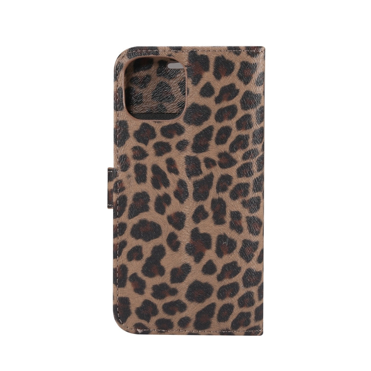 For iPhone 15 Leopard Pattern Horizontal Flip Leather Phone Case(Brown) - iPhone 15 Pro Max Cases by buy2fix | Online Shopping UK | buy2fix