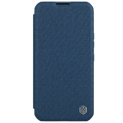 For iPhone 15 Pro NILLKIN QIN Series Pro Fabric Textured Leather Phone Case(Blue) - iPhone 15 Pro Max Cases by NILLKIN | Online Shopping UK | buy2fix