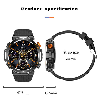 HT17 1.46 inch Round Screen Bluetooth Smart Watch, Support Health Monitoring & 100+ Sports Modes(Black) - Smart Watches by buy2fix | Online Shopping UK | buy2fix