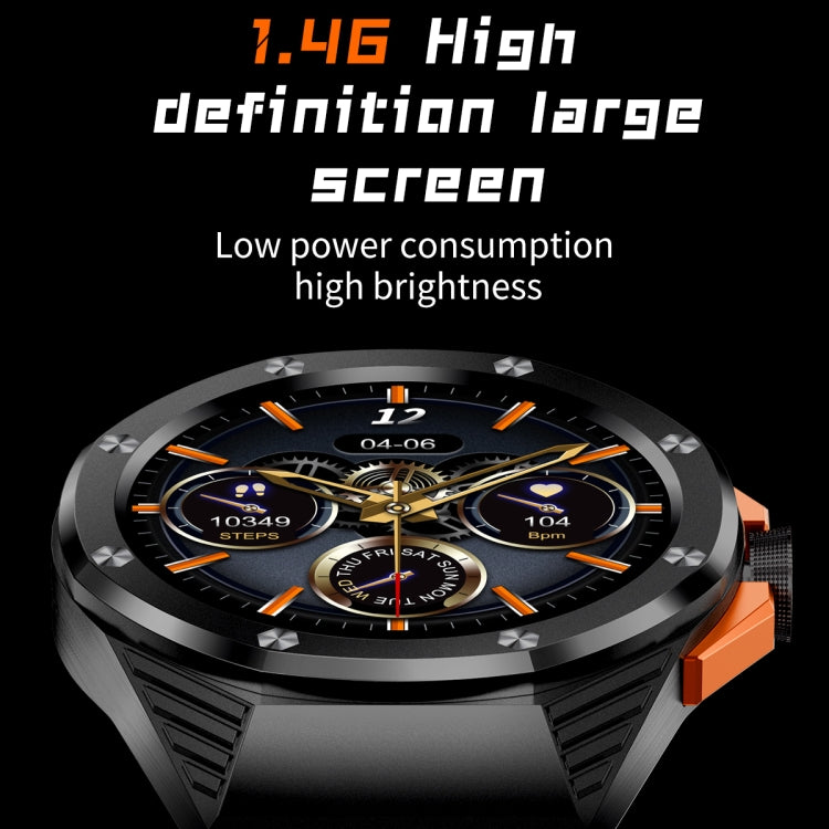 HT8 1.46 inch Round Screen Bluetooth Smart Watch, Support Health Monitoring & 100+ Sports Modes & Alipay(Orange) - Smart Watches by buy2fix | Online Shopping UK | buy2fix