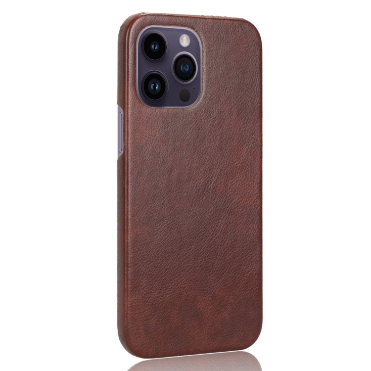 For iPhone 15 Pro Max Litchi Texture Back Cover Phone Case(Brown) - iPhone 15 Pro Max Cases by buy2fix | Online Shopping UK | buy2fix