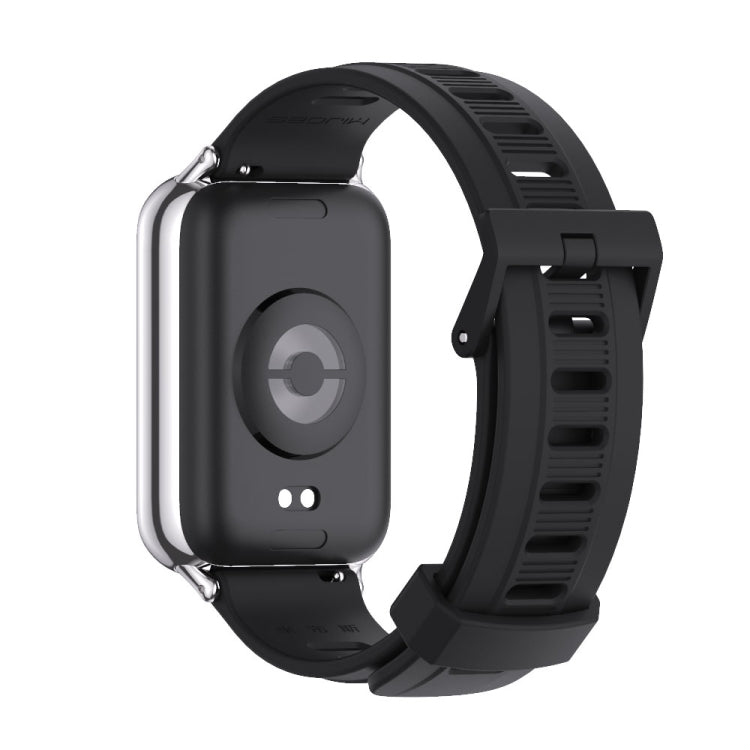 For Xiaomi Smart Band 9 Pro / 8 Pro Mijobs Flat Hole Breathable Silicone Watch Band(Black+Silver) - Watch Bands by MIJOBS | Online Shopping UK | buy2fix