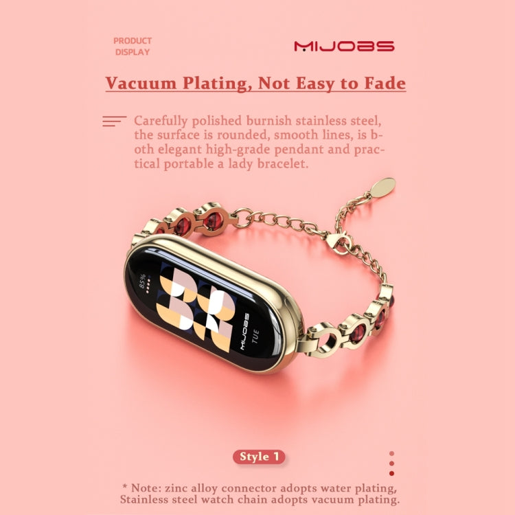 For Xiaomi Mi Band 8 / 9 / 9 NFC Mijobs Mermaid Beauty Bracelet Watch Band(Rose Gold Red) - Watch Bands by MIJOBS | Online Shopping UK | buy2fix