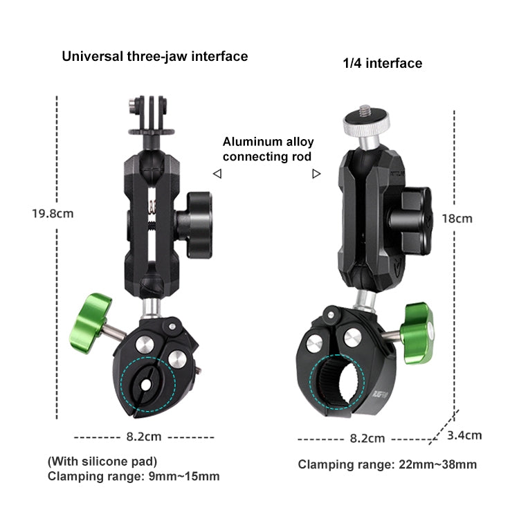 RUIGPRO Crab Clamp Action Camera Bracket 3-claw Ball Head Mount - Holder by RUIGPRO | Online Shopping UK | buy2fix