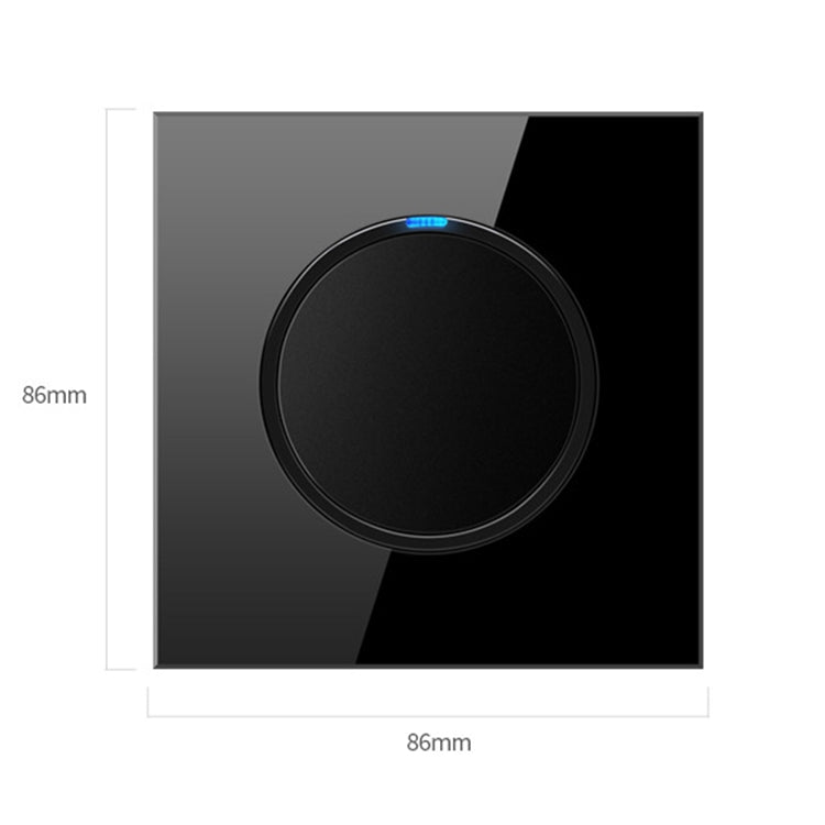 86mm Round LED Tempered Glass Switch Panel, Black Round Glass, Style:One Open Multiple Control - Consumer Electronics by buy2fix | Online Shopping UK | buy2fix