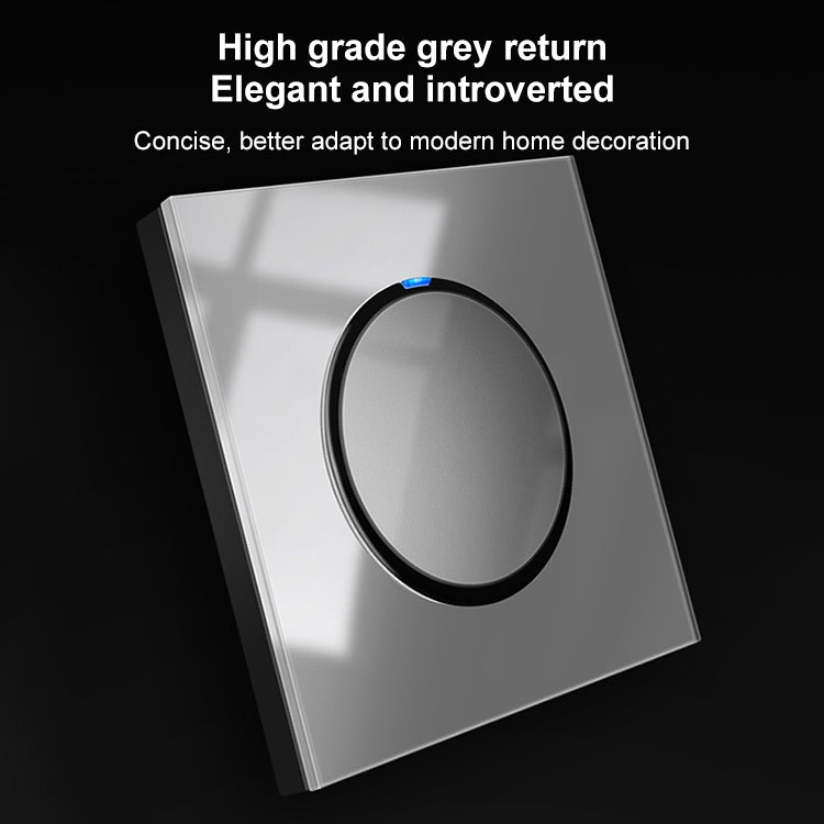 86mm Round LED Tempered Glass Switch Panel, Gray Round Glass, Style:One Billing Control - Consumer Electronics by buy2fix | Online Shopping UK | buy2fix