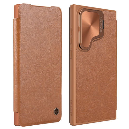 For Samsung Galaxy S24 Ultra 5G NILLKIN Qin Prop Series Flip Camera Cover Design Leather Phone Case(Brown) - Galaxy S24 Ultra 5G Cases by NILLKIN | Online Shopping UK | buy2fix