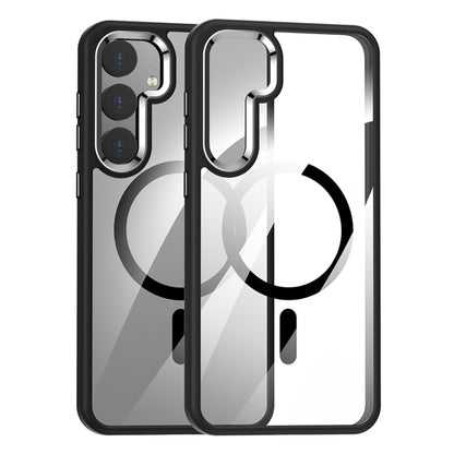 For Samsung Galaxy S24+ 5G MagSafe Anti-fingerprint Highly Transparent PC Phone Case(Black) - Galaxy S24+ 5G Cases by buy2fix | Online Shopping UK | buy2fix