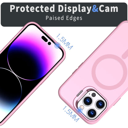 For iPhone 13 Pro Max Metal Invisible Camera Holder MagSafe Magnetic Phone Case(Pink) - iPhone 13 Pro Max Cases by buy2fix | Online Shopping UK | buy2fix