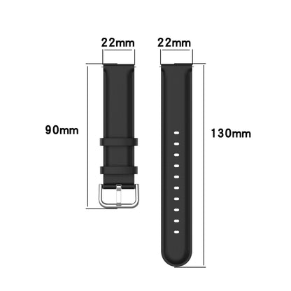 For Samsung Galaxy Watch 3 45mm 22mm Leather Strap with Round Tail Buckle(Black) - Watch Bands by buy2fix | Online Shopping UK | buy2fix