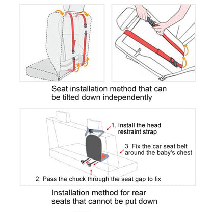 Car Portable Children Safety Seat, Size:54 x 36 x 25cm (For 3-12 Years Old)(Grey + Black) - Seat Accessories by buy2fix | Online Shopping UK | buy2fix