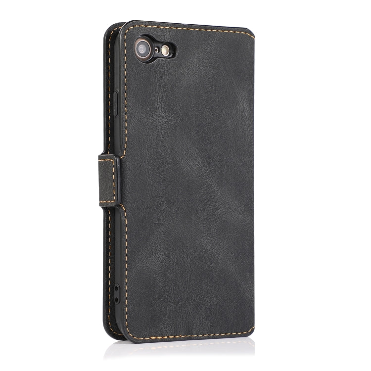 For iPhone SE 2022 / SE 2020 / 8 / 7 Retro Magnetic Closing Clasp Horizontal Flip Leather Case with Holder & Card Slots & Photo Frame & Wallet(Black) - iPhone SE 2022 / 2020 / 8 / 7 Cases by buy2fix | Online Shopping UK | buy2fix