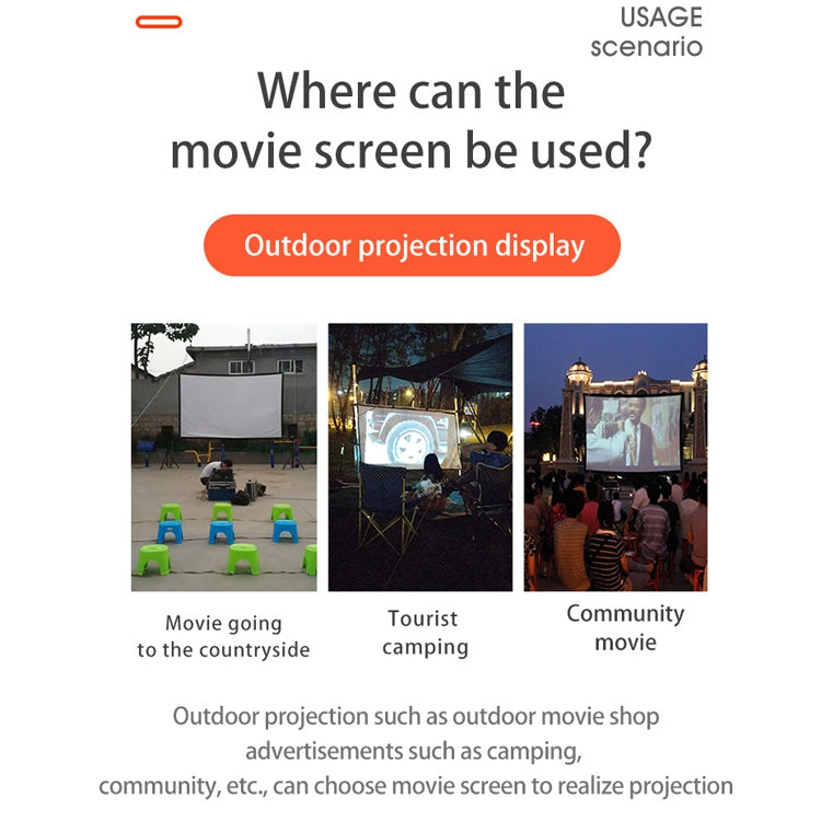 Simple Folding High Density Polyester Projector Film Curtain, Size:72 inch (16:9) Projection Area: 159x90cm - Consumer Electronics by buy2fix | Online Shopping UK | buy2fix