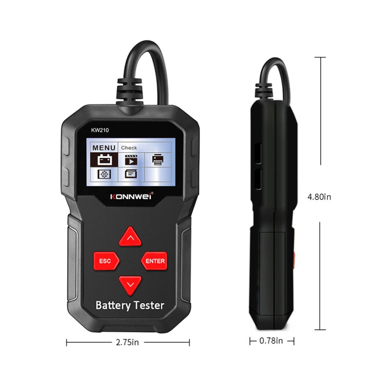 KONNWEI KW210 Car Battery Test Battery Capacity Resistance Battery Detector - Code Readers & Scan Tools by KONNWEI | Online Shopping UK | buy2fix