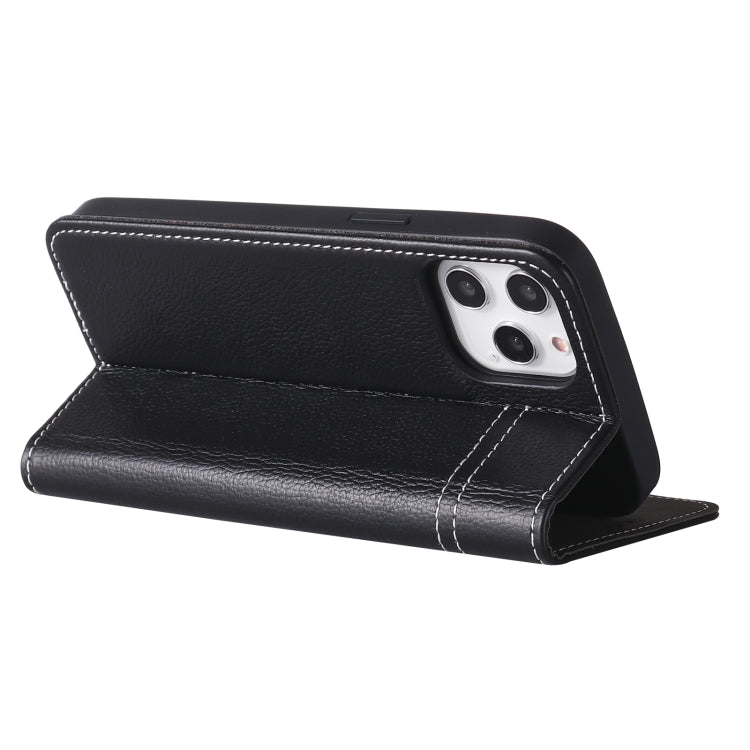 For iPhone 12 mini GEBEI Top-grain Leather Horizontal Flip Protective Case with Holder & Card Slots (Black) - iPhone 12 mini Cases by GEBEI | Online Shopping UK | buy2fix