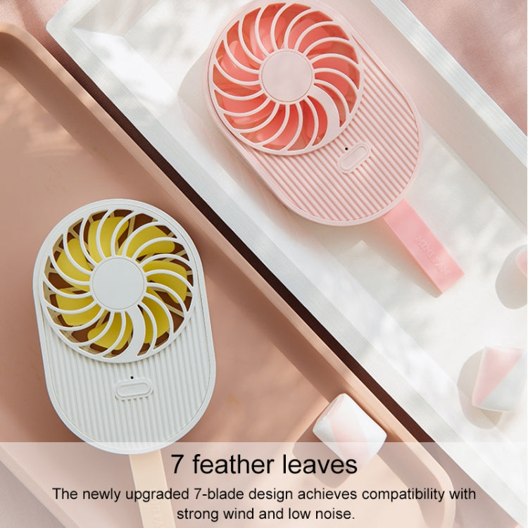 LLD-17 0.7-1.2W Ice Cream Shape Portable 2 Speed Control USB Charging Handheld Fan with Lanyard (Brown) - Consumer Electronics by buy2fix | Online Shopping UK | buy2fix