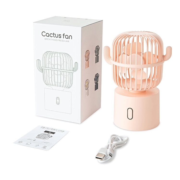 F6 Cactus Portable Mini Fan USB Shaking Head Handheld Desk Electric Fan (Pink) - Consumer Electronics by buy2fix | Online Shopping UK | buy2fix