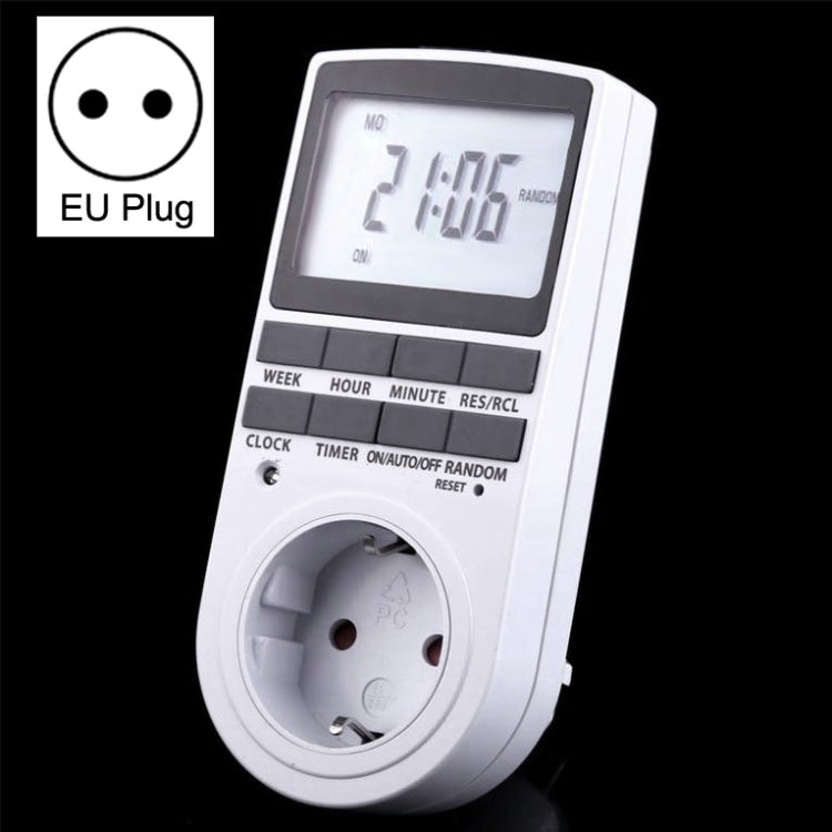 AC 230V Smart Home Plug-in LCD Display Clock Summer Time Function 12/24 Hours Changeable Timer Switch Socket, EU Plug - Consumer Electronics by buy2fix | Online Shopping UK | buy2fix