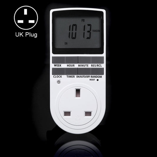AC 230V Smart Home Plug-in LCD Display Clock Summer Time Function 12/24 Hours Changeable Timer Switch Socket, UK Plug - Consumer Electronics by buy2fix | Online Shopping UK | buy2fix