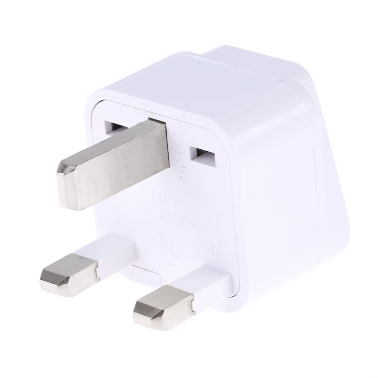 Portable Universal Socket to UK Plug Power Adapter Travel Charger (White) - Consumer Electronics by buy2fix | Online Shopping UK | buy2fix
