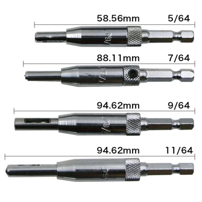 4 PCS/Set Doors Self Centering Hinge Tapper Core Drill Bit Set Hole Puncher Woodworking Tools(5/64,7/64,9/64,11/64 inch) - Home & Garden by buy2fix | Online Shopping UK | buy2fix