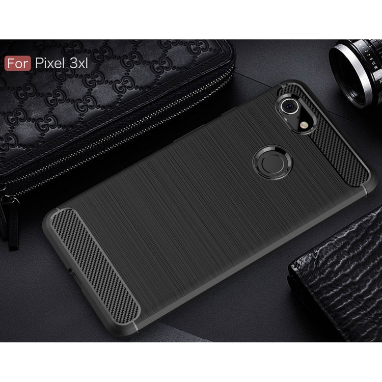 Brushed Texture Carbon Fiber Shockproof TPU Case for Google Pixel 3 XL(Black) - Mobile Accessories by buy2fix | Online Shopping UK | buy2fix